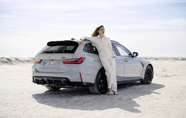BMW, girl, M3, BMW M3 Competition Touring M xDrive, G81