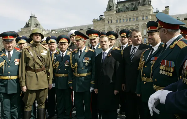 Картинка праздник, солдаты, военный, Дмитрий Медведев, Офицеры