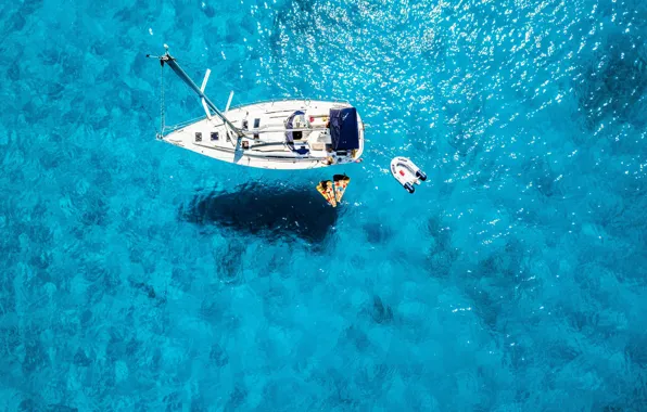 Картинка Landscape, Relax, Woman, Summer, Yacht, Sea, Man, Mood