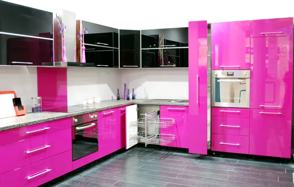 Дизайн, стиль, розовый, мебель, кухня, design, шкафы, kitchen