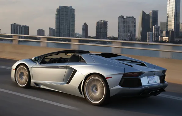 Картинка дорога, скорость, суперкар, roadster, LP700-4, ламборгини, Lamborghini Aventador