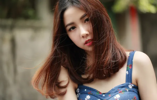 Девушка, волосы, портрет, азиатка, боке, Brode十三