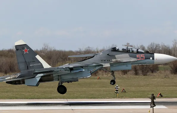 ОКБ Сухого, ВВС России, Су-30СМ, серийный модернизированный, ВКС России, российский двухместный многоцелевой истребитель