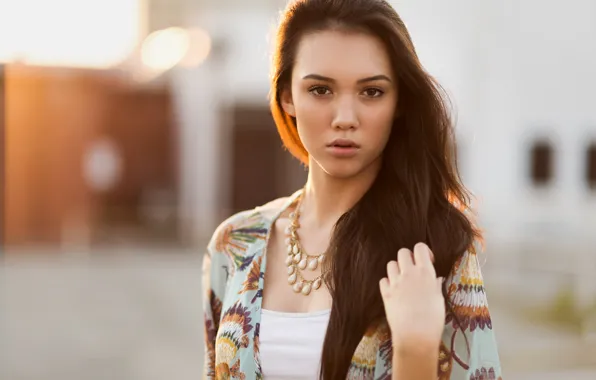 Модель, портрет, шатенка, красотка, боке, Tien Nguyen