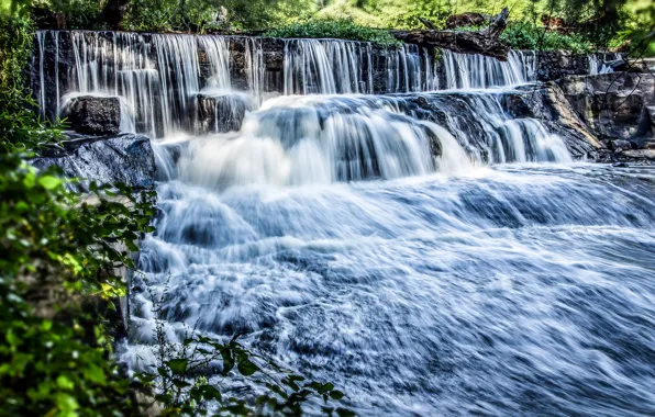 Картинка река, водопад, каскад