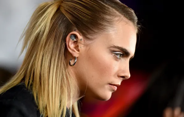 Картинка взгляд, поза, модель, актриса, тату, профиль, Cara Delevingne, Кара Делевинь
