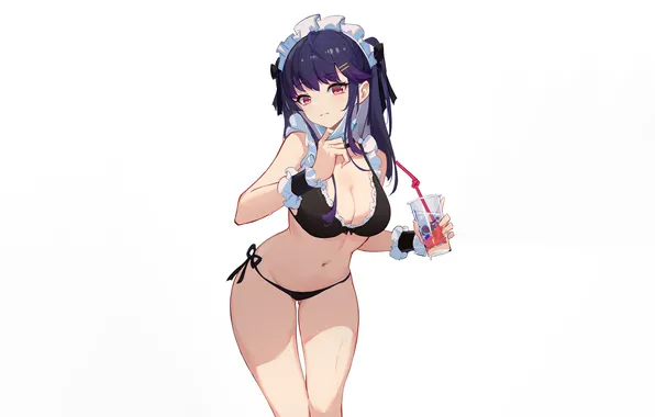 Girl, sexy, cleavage, long hair, boobs, anime, beautiful, red eyes