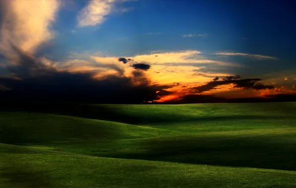 Картинка поле, небо, трава, фото, пейзажи, красота