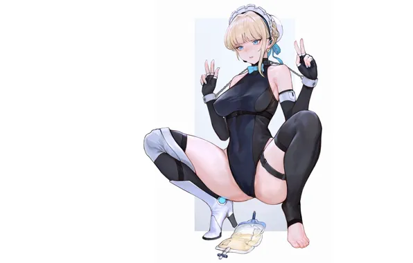 Girl, sexy, boobs, anime, short hair, pretty, babe, thigh