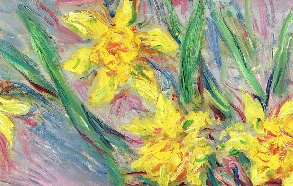 Картинка цветы, картина, Клод Моне, Нарциссы