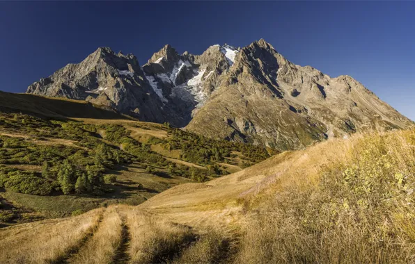 Картинка дорога, небо, гора, склон