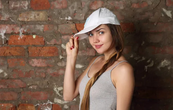 White, ponytail, braid, pretty girl, beautiful face, sexy brunette, stunning, bright eyes