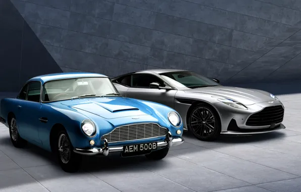 Картинка Aston Martin, DB5, Aston Martin DB5, front view, Aston Martin DB12, DB12