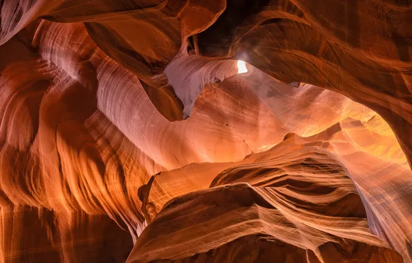 Картинка свет, краски, Аризона, ущелье, США, каньон антилопы