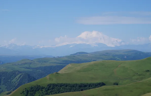 Небо, пейзаж, горы, sky, landscape, nature, кавказ, голубое небо