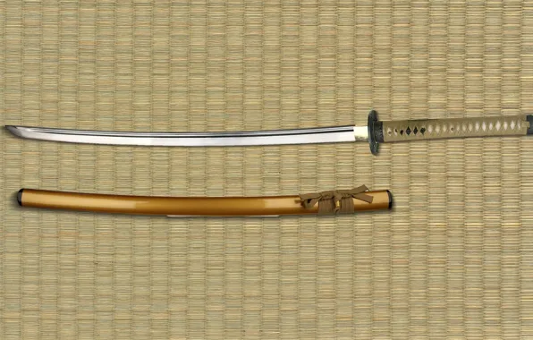 Картинка sword, weapon, katana, blade, sugoi, subarashii, feudal, tatame