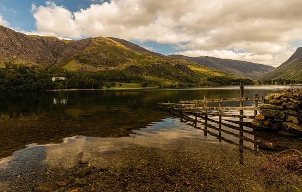 Фото, Англия, Природа, Горы, Река, Побережье, Buttermere Allerdale District