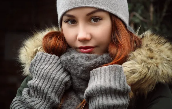Картинка зима, девушка, фотограф, холодно, Andrey Zhukov, Foxy Alice