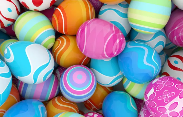 Colorful, Пасха, spring, Easter, eggs