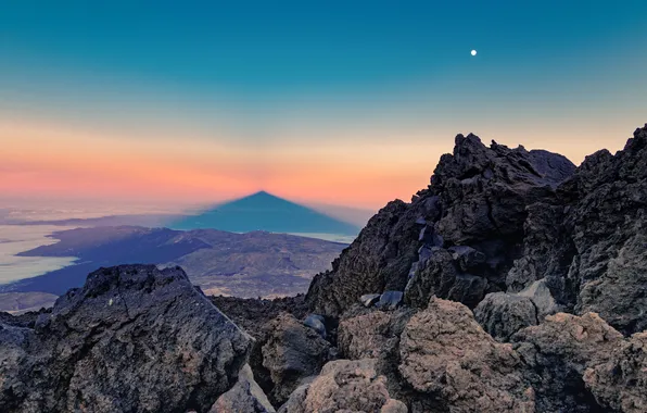 Скалы, Горы, Горизонт, Красота, Испания, Закат солнца, Sunset, Spain