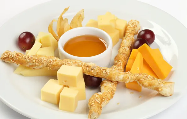 Картинка сыр, мед, виноград, ассорти