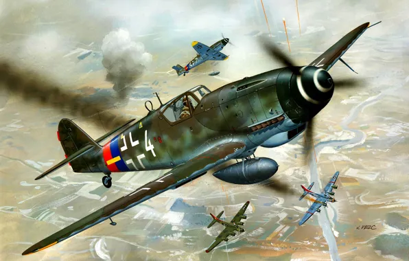 Картинка Messerschmitt, Бомбардировщик, B-17, Bf-109, Gustav, Bf.109G-10, Подвесной топливный бак