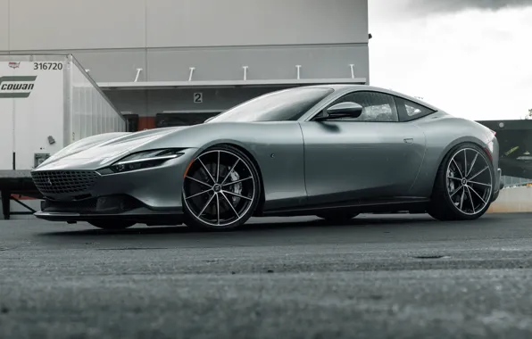 Ferrari, Grey, Trailer, Supercar, Ferrari Roma