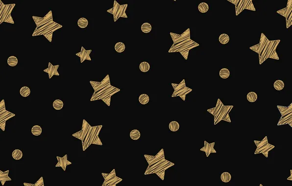 Звезды, золото, golden, черный фон, black, background, stars
