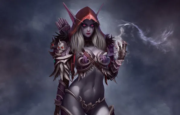 Грудь, тело, World of Warcraft, Warcraft, wow, art, Sylvanas Windrunner, sylvanas