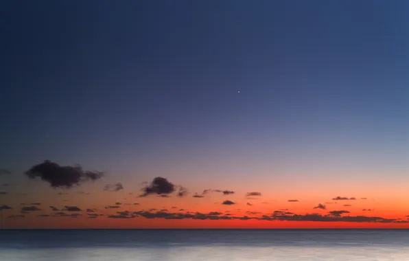 Картинка облака, восход, Венера, Регул