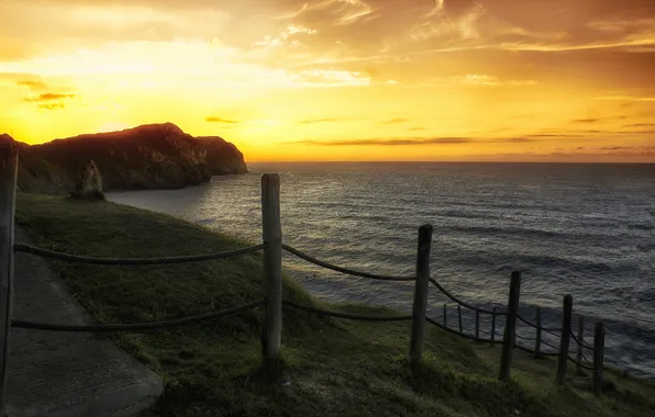 Море, пляж, закат