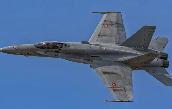 Небо, синь, F/A-18 Hornet, боевой самолёт