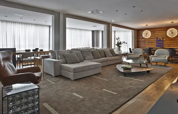 Дизайн, стиль, интерьер, Бразилия, гостиная, столовая, LA Apartment, by David Guerra