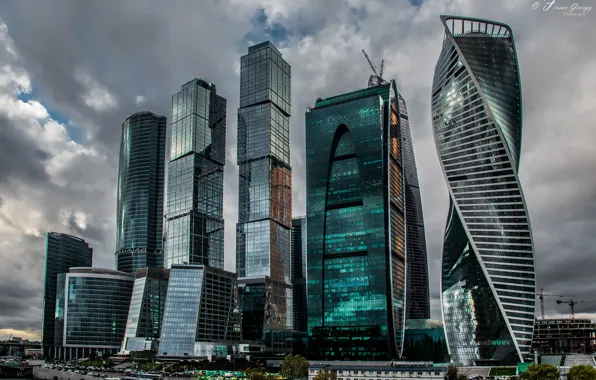 Стекло, здание, Москва, небоскрёбы, Москва-сити