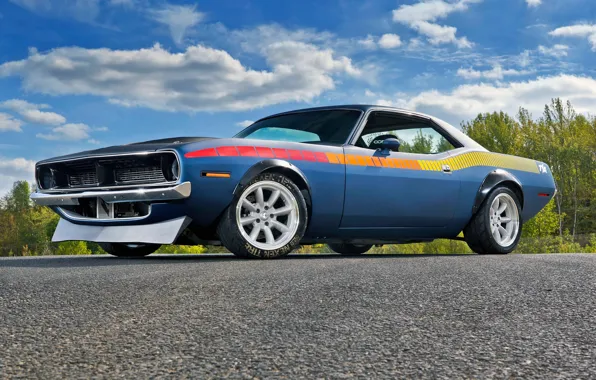 Drift, Blue, Barracuda, Cuda, 1972, HEMI, Plymonth, Tony Angelo's