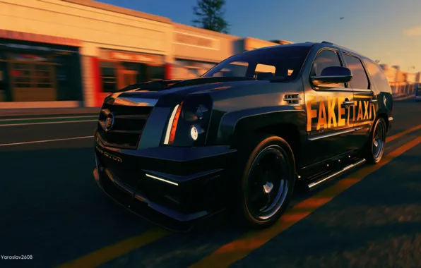 Игры, Escalade, автомобиль, Cadilac, Cadillac Escalade, Taxi, The Crew 2, Fake taxi