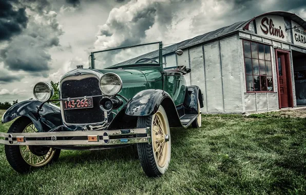 Car, ford, vintage, old, garage