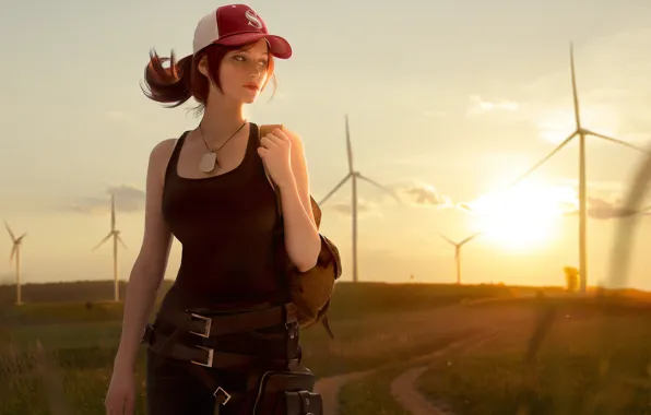Sport, girl, soilder, red hair girl