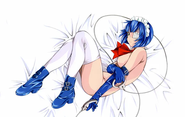 Girl, sexy, thighhighs, green eyes, legs, boobs, anime, beautiful