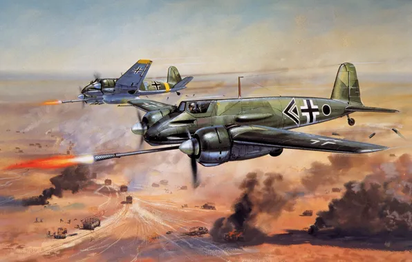 Картинка авиация, самолет, война, штурмовик, немецкий, Henschel Hs.129 B3 (Büchsenöffner) Schusswaffenanlage 75 mm, Henschel Hs129