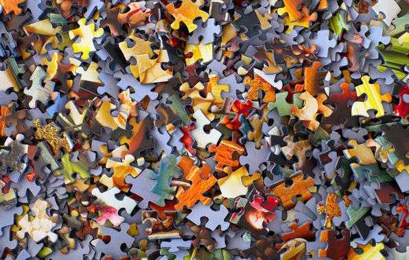 Colors, puzzle, cardboard, pieces