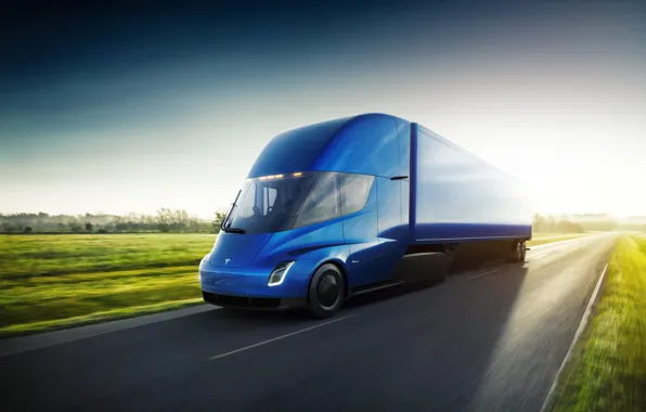 Грузовик, Tesla, электромобиль, Semi