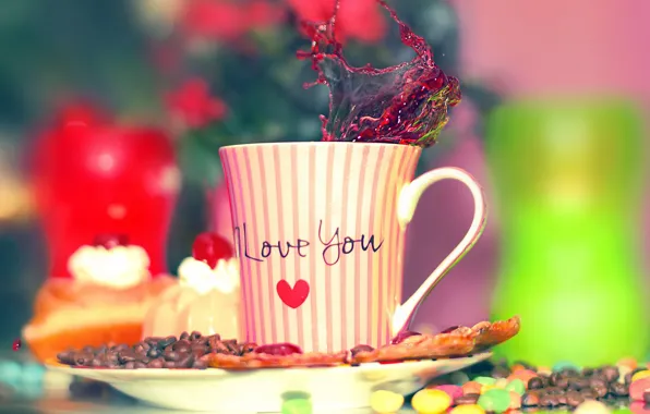 Кофе, чашка, I Love You