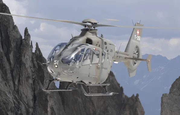 Горы, легкий, вертолет, ВВС, многоцелевой, Eurocopter, EC635, Швейцарии