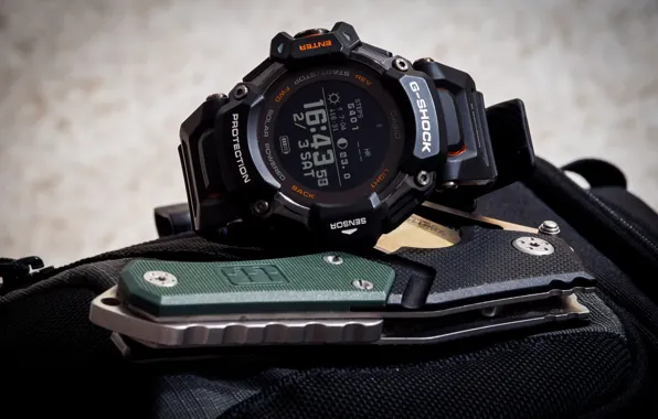Green, black, power, folder, foto, knife, watch, urban