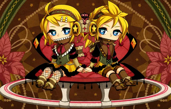 Аниме, двое, Vocaloid, Вокалоид, мальчик и девочка