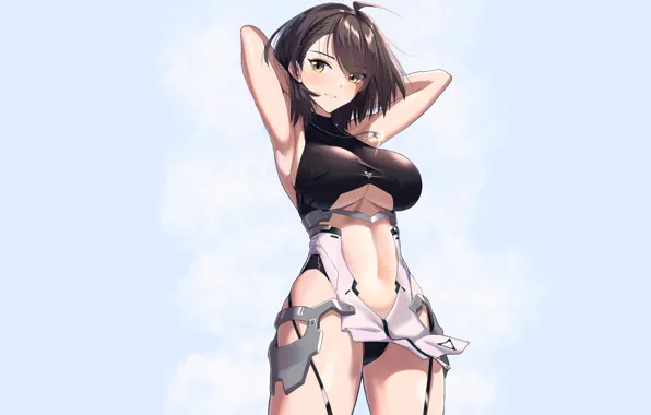 Girl, white, sexy, pantsu, panties, boobs, blue, anime