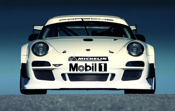 Белый, 911, porsche, порше, вид спереди, GT3