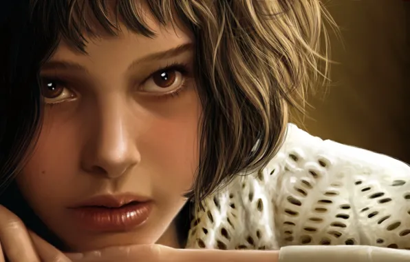 Лицо, Глаза, Девочка, Леон, Арт, Фильм, Персонаж, Mathilda