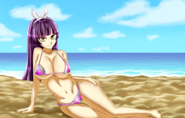 Beach, boobs, big, breast, anime, tits, large, giant